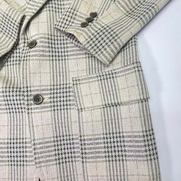 Vintage 1970s Time Out by Farah Plaid Sport Coat Blazer Made in USA - Picture 8 of 10